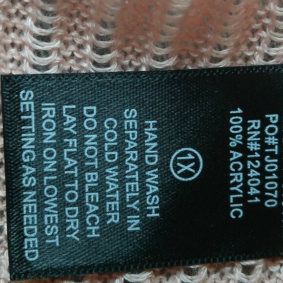 Open Cardigan Peach/Pink Sweater Size 1X - Picture 6 of 8